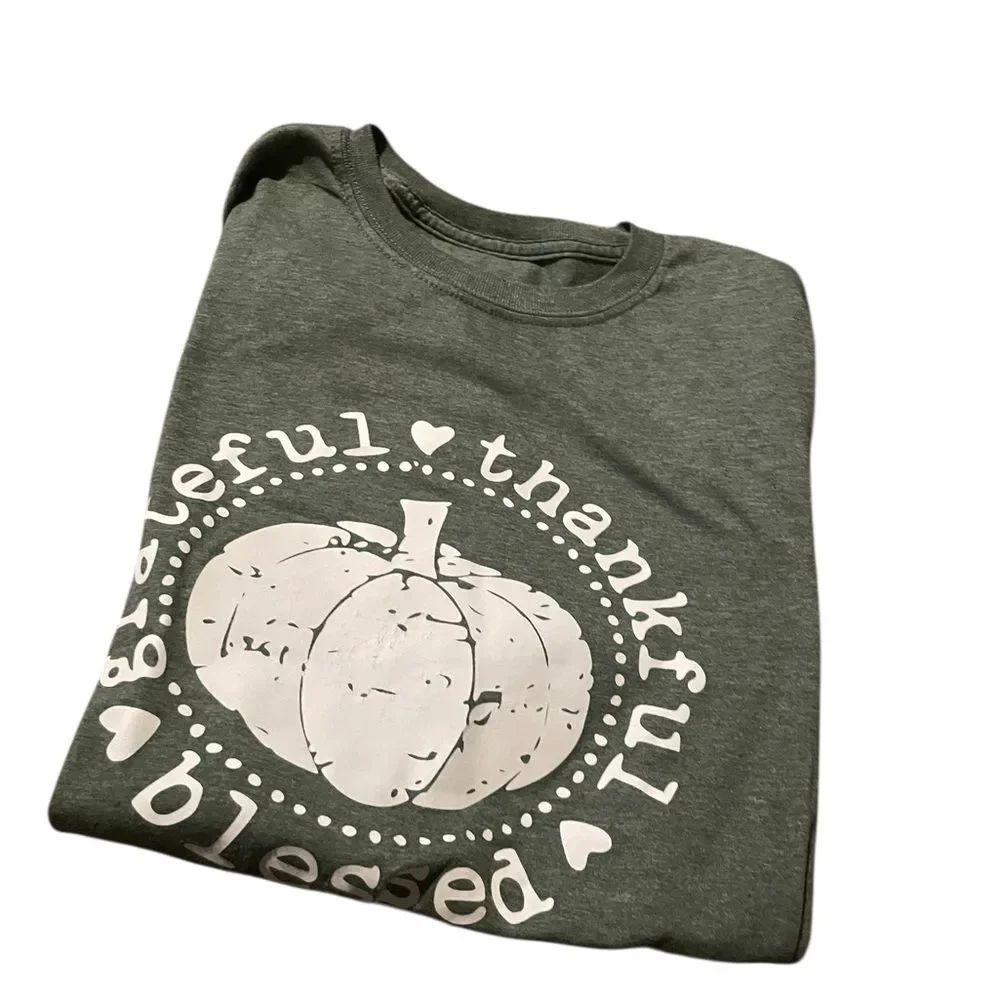 Kim Rogers Green 'Grateful Thankful Blessed' Tee